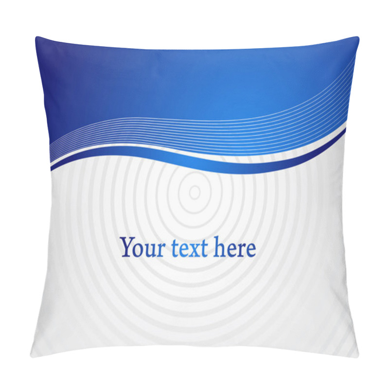 Personality  Blue Horizontal Curly Shapes And Gray Space For Your Text. Vector Presentation Background. Pillow Covers