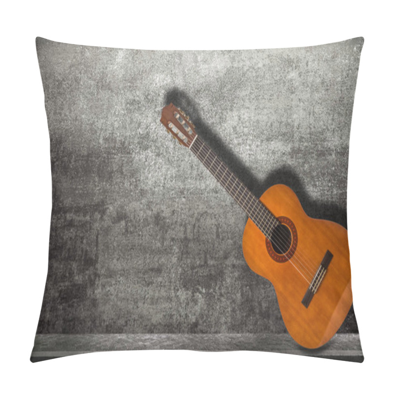 Personality  Acustic Guitar Isolated In Street Background Pillow Covers