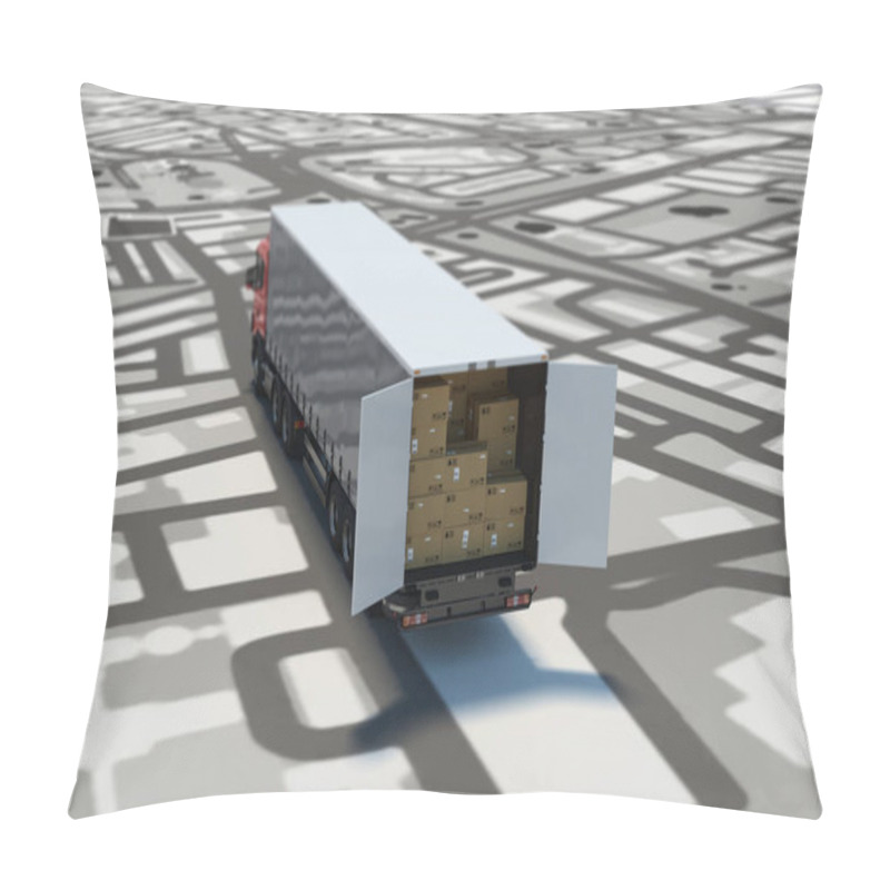 Personality  Truck Loaded Stack Of Packed Boxes Pillow Covers