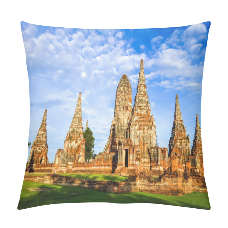 Personality  Wat Chaiwatthanaram Temple, Ayutthaya, Thailand Pillow Covers