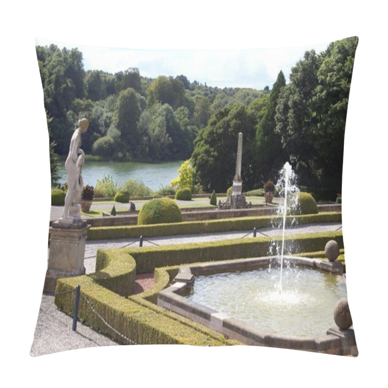 Personality  Garden At A Lakeside. Blenheim Palace In Woodstock, England Pillow Covers