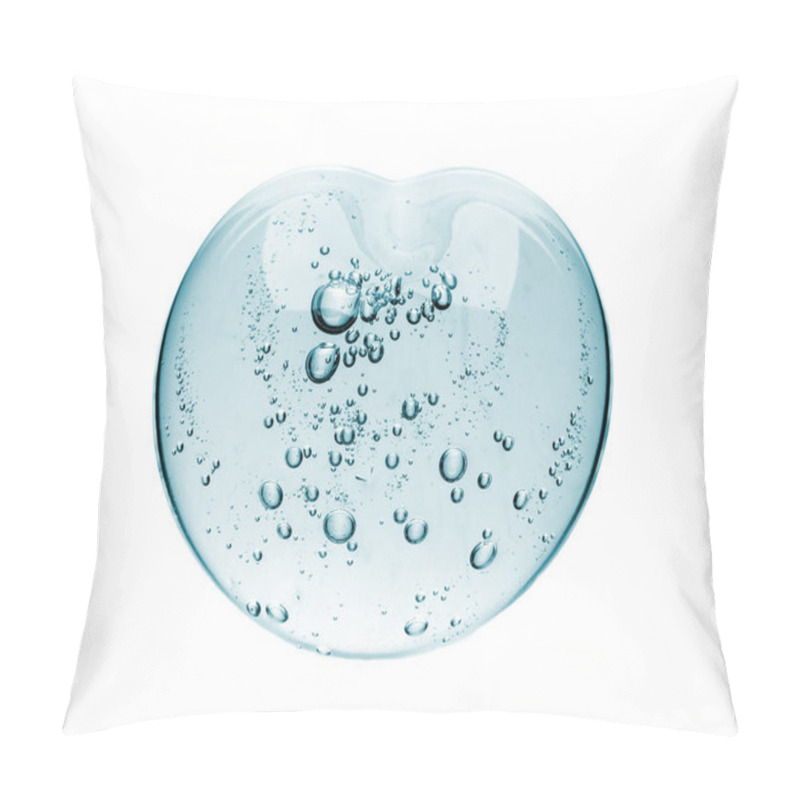 Personality  Squeezed Cosmetic Clear Cream Gel Texture Iisolated On White Background. Close Up Photo Of Transparent Drop Of Skin Care Product. High Quality Transparent Gel With Bubbles Closeup On White Background Pillow Covers