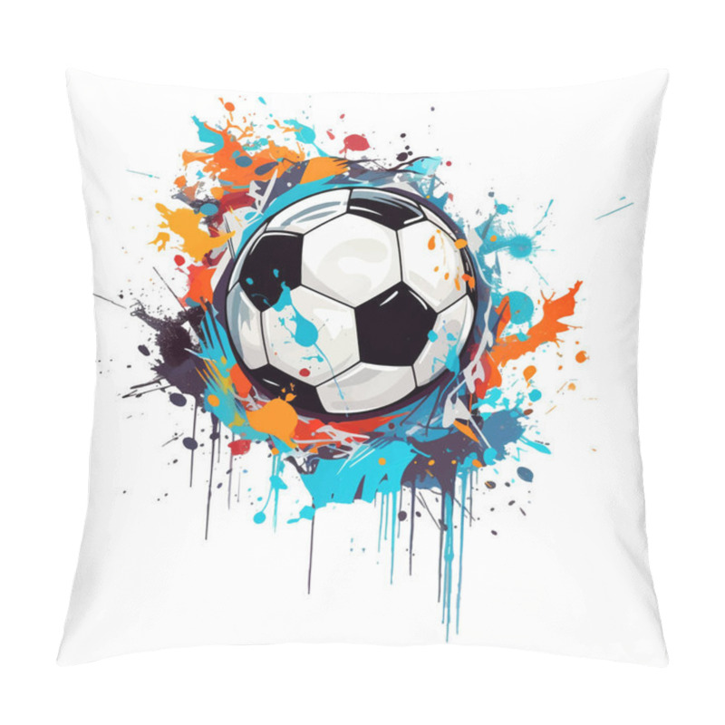 Personality  3d Graffiti Style Sports Football Goal Soccer Fun Abstract  Pattern Background Illustration With Colorful Painted Splashes, Splatters. Vector Bright Trendy Football Soccer Design. Pillow Covers