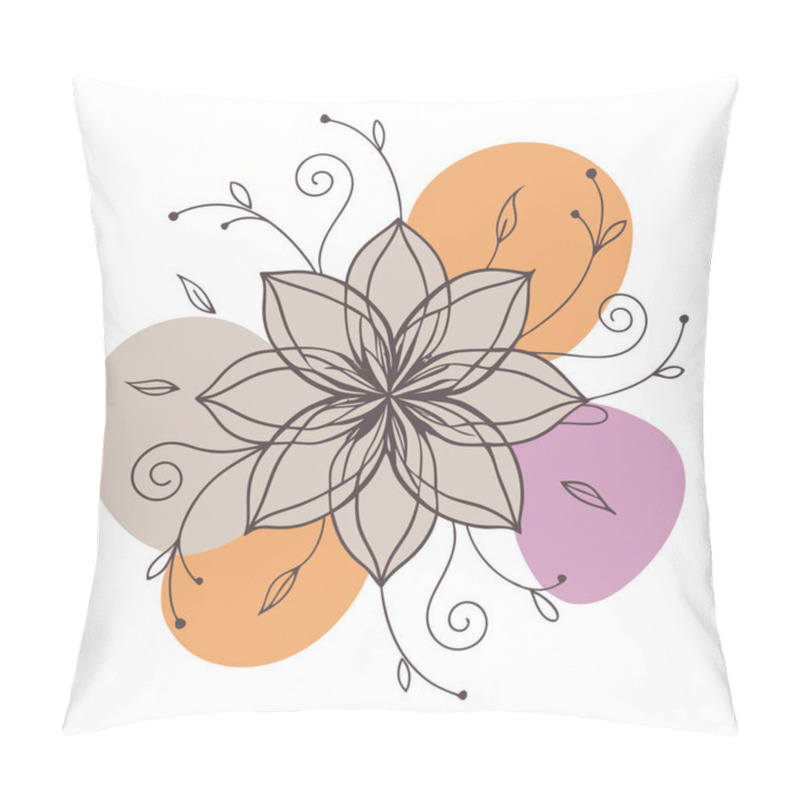 Personality  Minimalist Floral Circle Illustration Pillow Covers