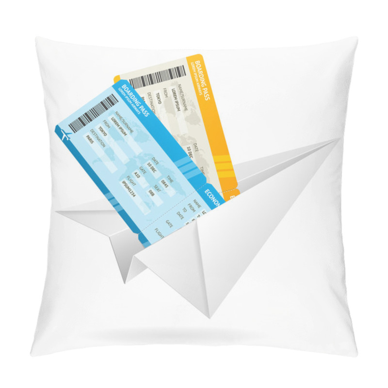 Personality  Vector Tickets And Globe, Travel Concept Pillow Covers