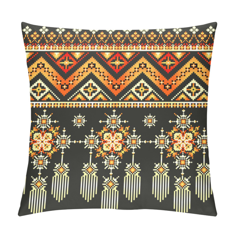 Personality  Ethnic Pixel Pattern Embroidery, Folk Tribal Design Pillow Covers