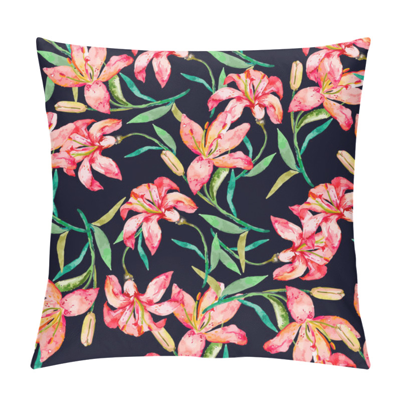 Personality  Seamless Vector Floral Pattern. Lilies Flowers Pillow Covers