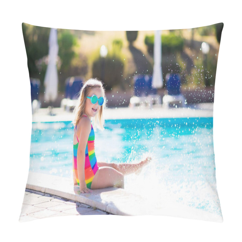 Personality  Child In Swimming Pool On Summer Vacation Pillow Covers