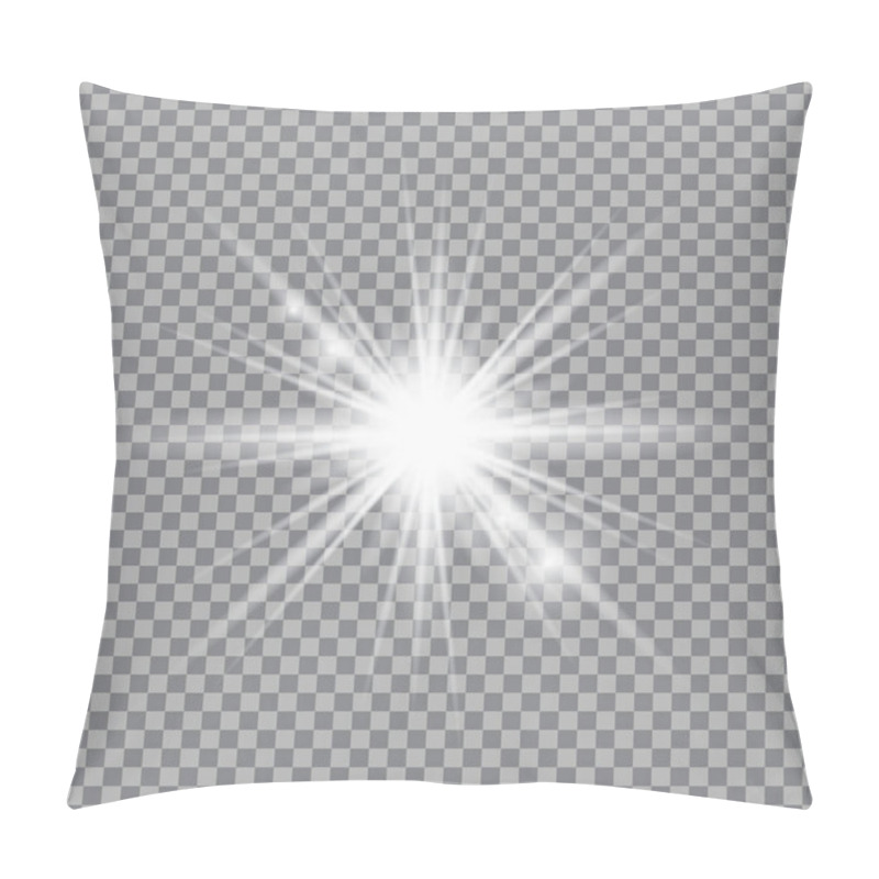 Personality  White Light Glow Effect, Light Rays. Radiant Flash, Lens Flare, Vector Illustration. Pillow Covers