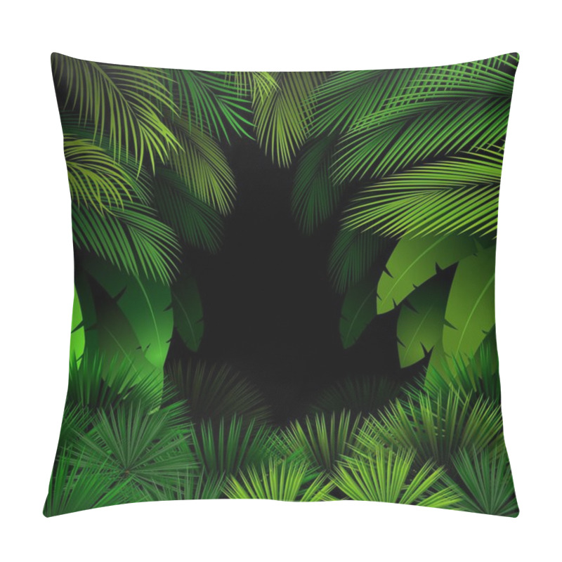 Personality  Exotic Pattern With Tropical Leaves On A Black Background Pillow Covers