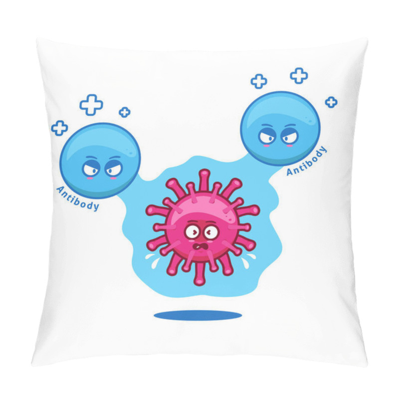 Personality  Antibody Medicine Drug Vaccine Fight Against Corona Virus Bacteria Cartoon Cute Funny Style Pillow Covers