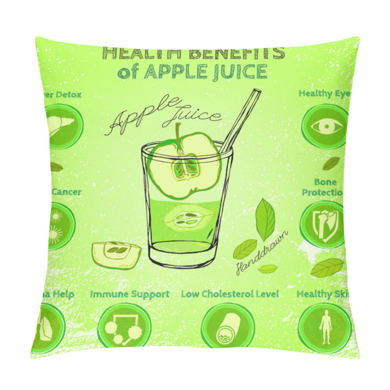 Personality  Handdrawn Apple Infographic Pillow Covers