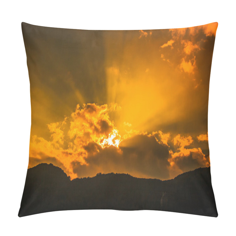 Personality  Rays Of Light Shining Through Clouds Pillow Covers