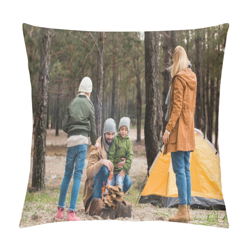 Personality  Family Making Campfire Pillow Covers