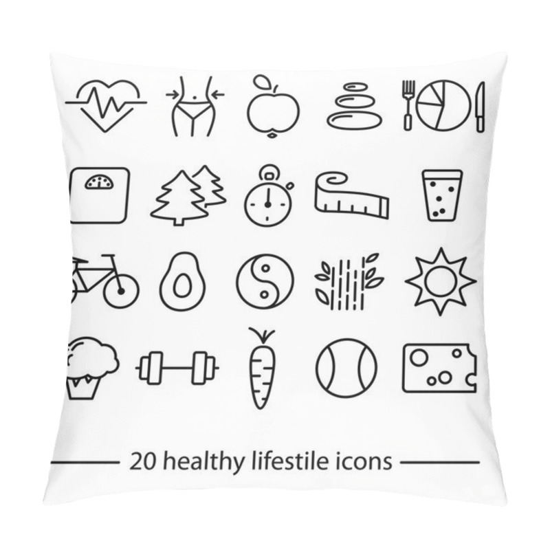 Personality  Healthy Lifestile Icons Pillow Covers