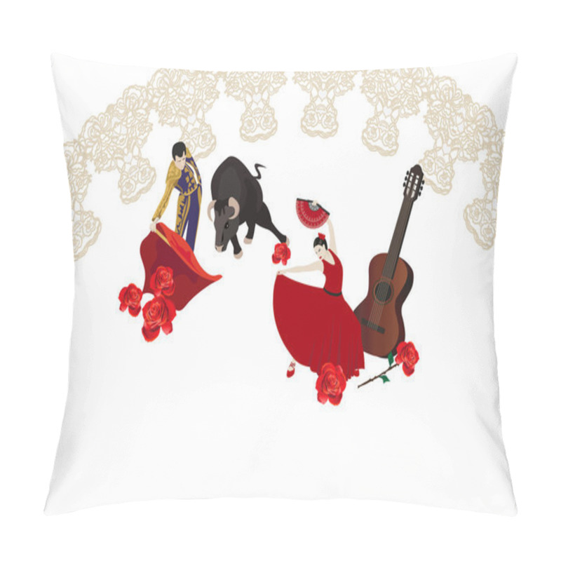 Personality  Flamenco And Bullfighting Pillow Covers