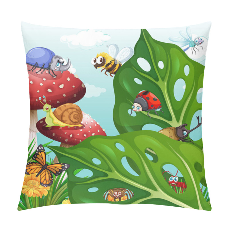 Personality  Insects Flying In The Garden Pillow Covers