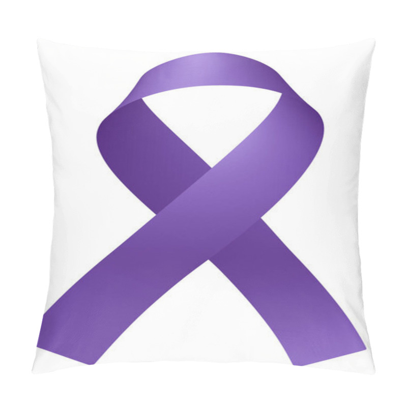 Personality  Purple Ribbon Isolated On White Purple Day Epilepsy Awareness Symbol Of Supporting Epilepsy Around The World. International Epilepsy Solidarity Day 3D Illustration Pillow Covers