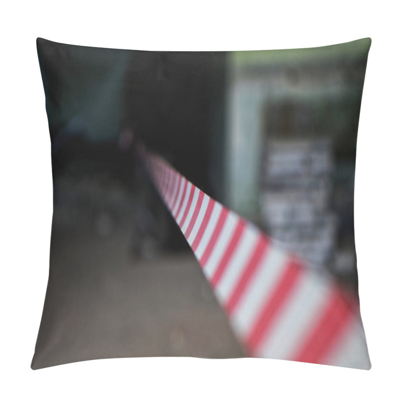 Personality  Frightening Ominous Picture With Caution Tape - Fire Prevention  Pillow Covers