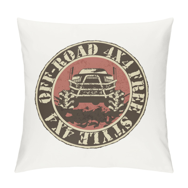 Personality  Black Offroad Vehicle With Splashes Of Mud. Pillow Covers