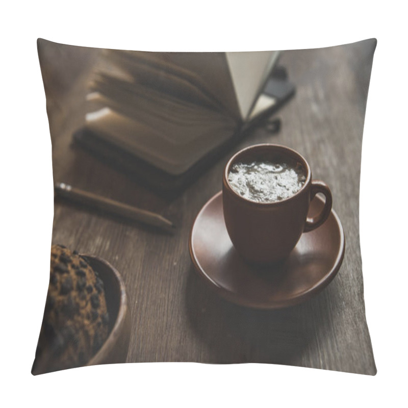 Personality  Cup Of Coffee And Notebook  Pillow Covers