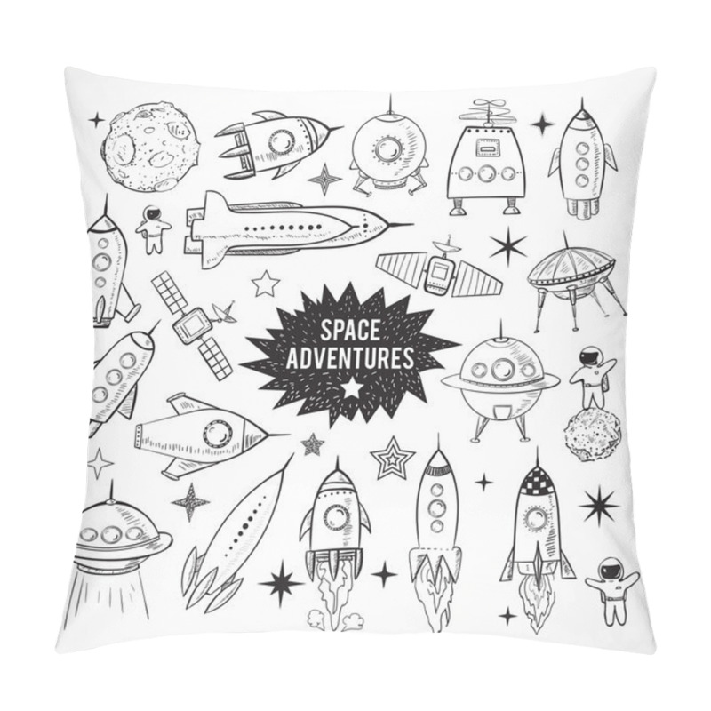 Personality  Collection Of Sketchy Space Objects Pillow Covers