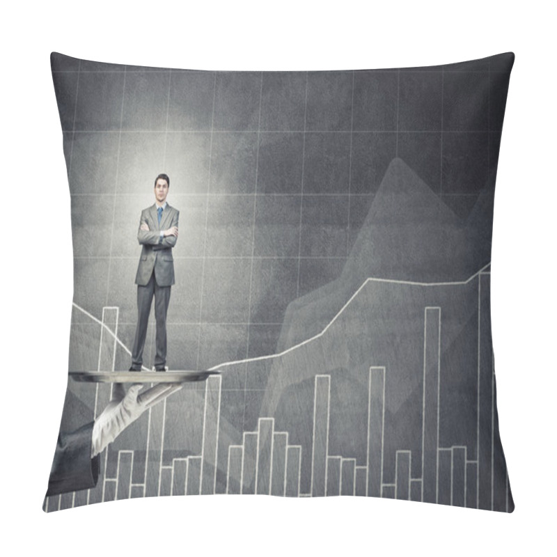 Personality  Businessman Standing On Tray  Pillow Covers