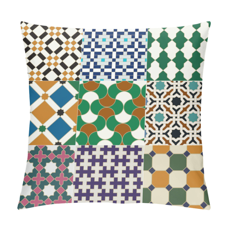 Personality  Seamless Islamic Tile Geometric Pattern Pillow Covers