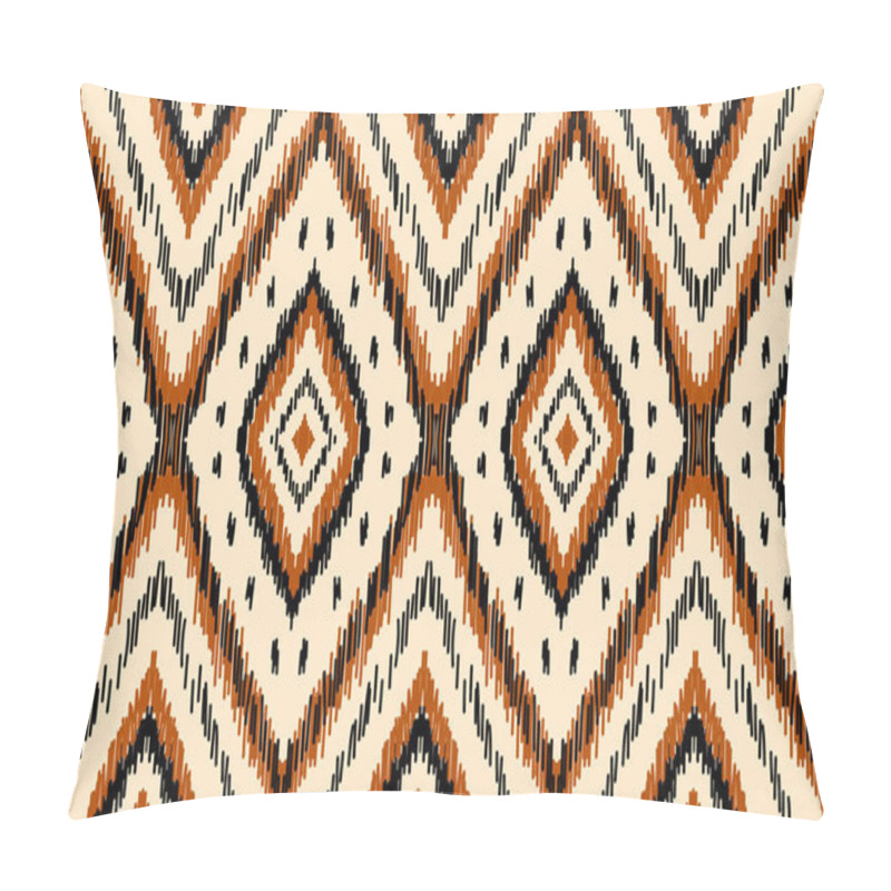 Personality  Fabric Ikat Pattern Art. Geometric Ethnic Seamless Pattern Traditional. American, Mexican Style. Design For Background, Wallpaper, Illustration, Fabric, Clothing, Carpet, Textile, Batik, Embroidery. Pillow Covers