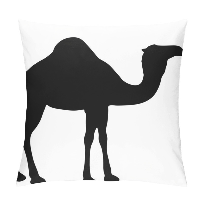 Personality  Black And White Vector Silhouette Of A Camel Pillow Covers