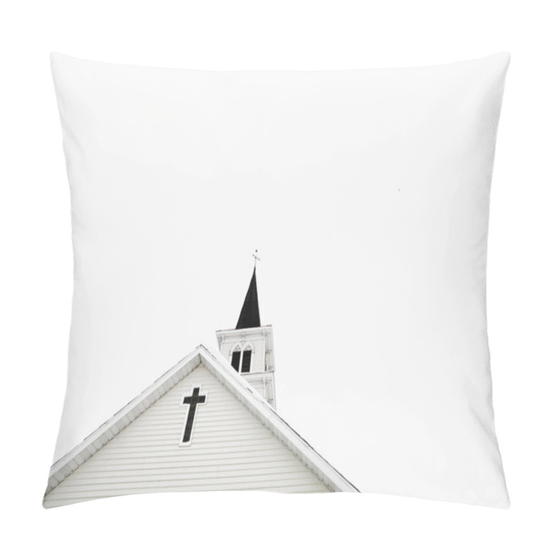 Personality  White Church With Steeple. Pillow Covers