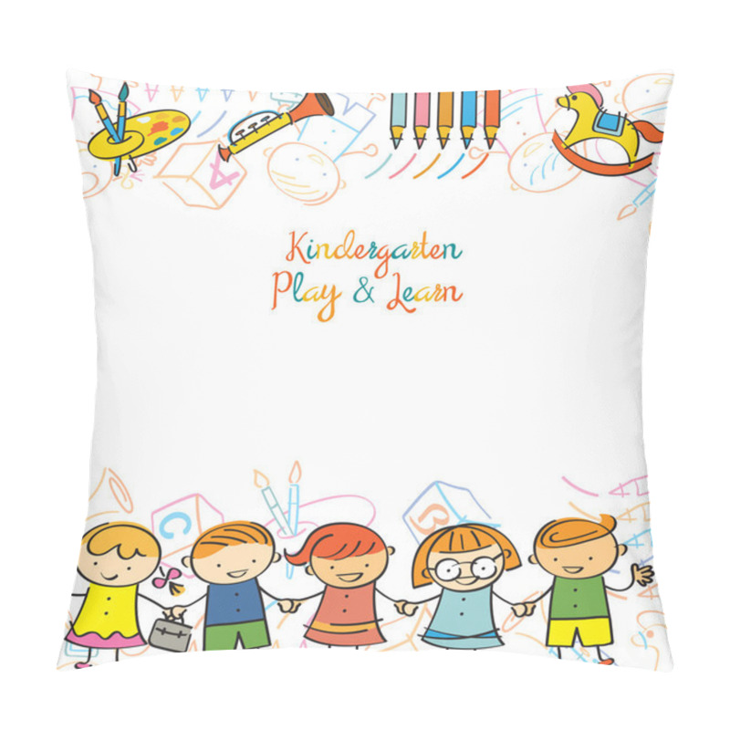 Personality  Kindergarten, Kids And Playground Frame Pillow Covers