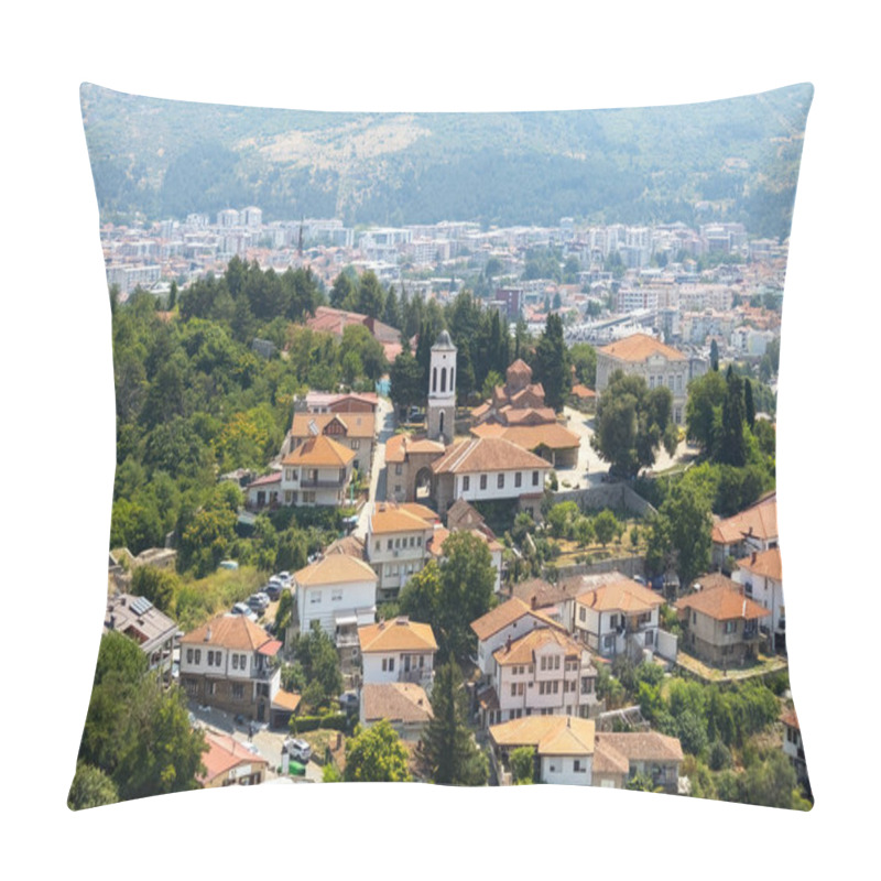 Personality  Aerial View Of Ohrid Old Town From The Samoil's Fortress In Ohrid North Macedonia Pillow Covers