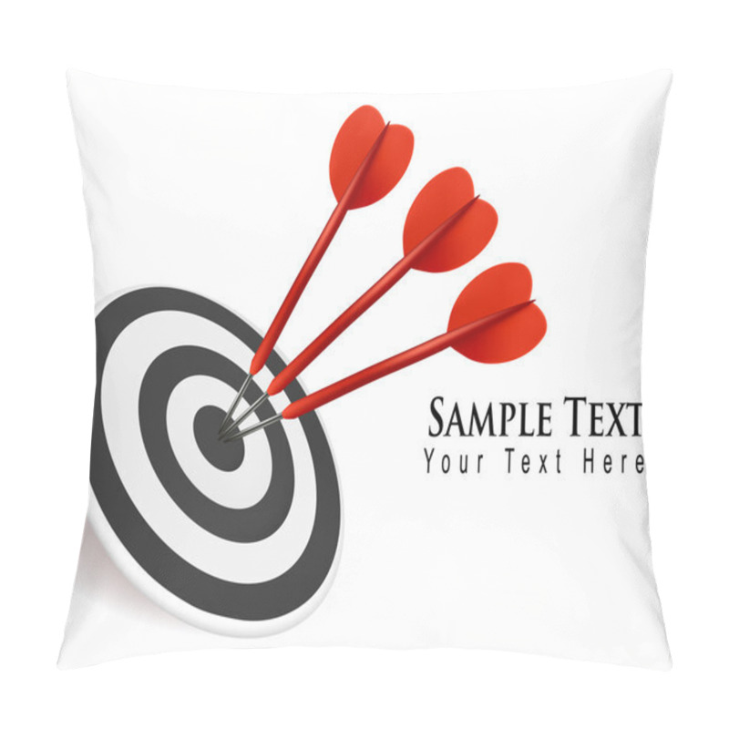 Personality  Three Darts Hitting A Target. Success Concept. Vector Illustration Pillow Covers