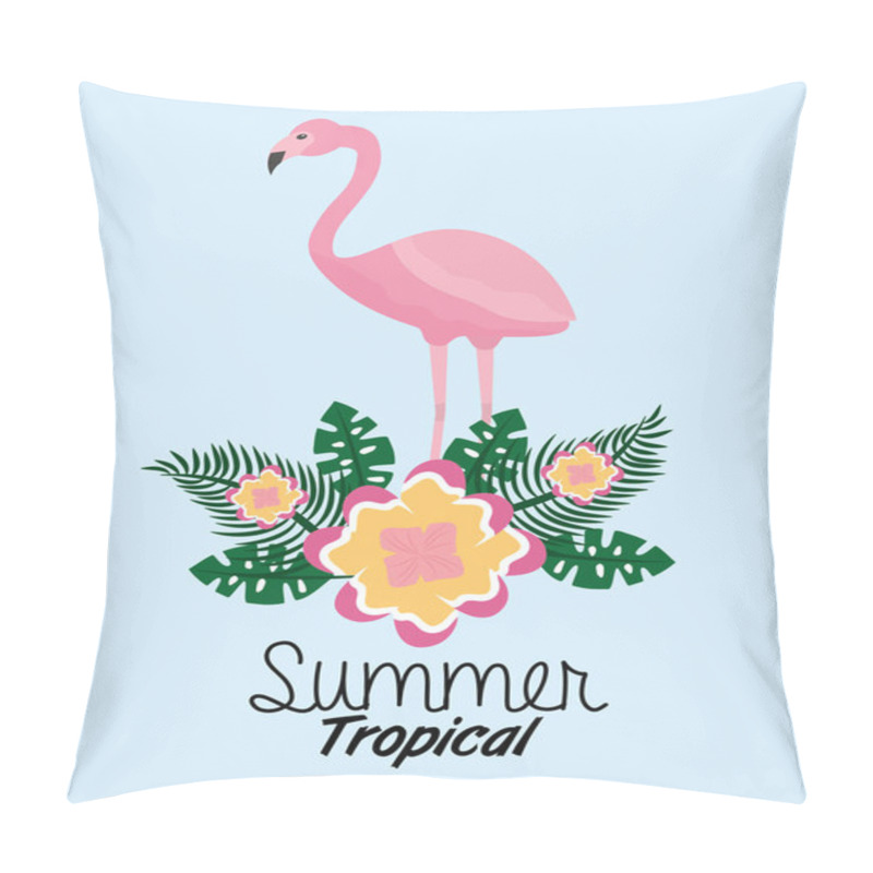 Personality  Summer Tropical Flamengo Cute Flower Leaves Exotic Foliage Pillow Covers