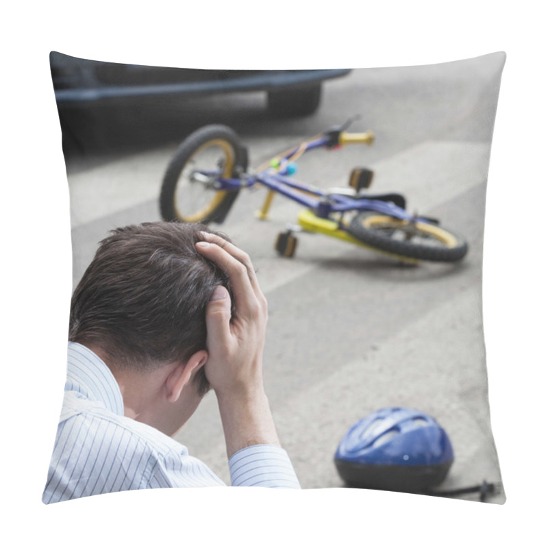 Personality  Worried Man After A Crash Pillow Covers