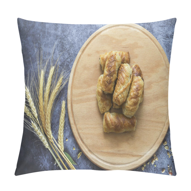 Personality  Turkish Tepsi Boregi, Round Borek, Tray Pastry (Turkish Name; Rulo Borek - Sigara Boregi) Pillow Covers