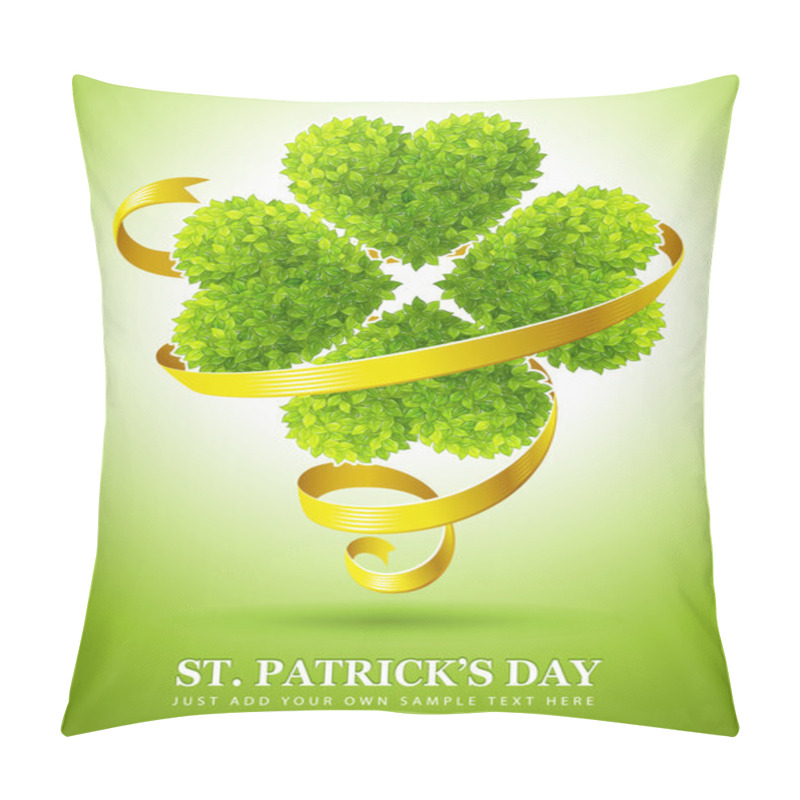 Personality  Lucky Clover And Ribbon For Saint Patrick's Day Pillow Covers