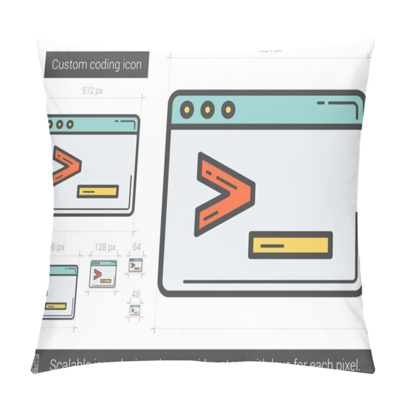 Personality  Custom Coding Line Icon. Pillow Covers