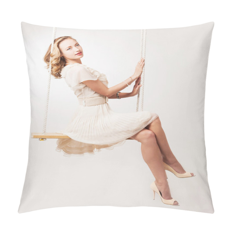 Personality  Woman On A Swing Pillow Covers