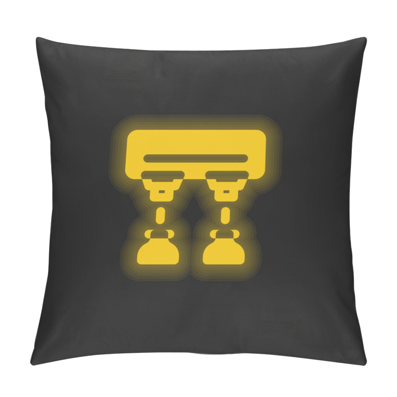 Personality  Assembly Line Yellow Glowing Neon Icon Pillow Covers