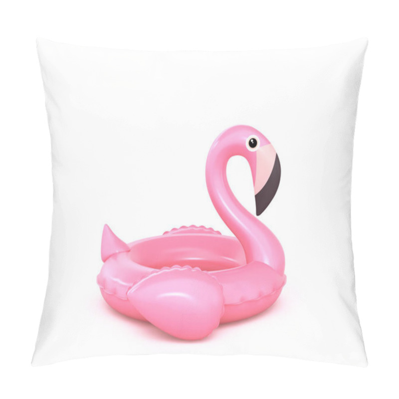 Personality  Inflatable Pink Flamingo Isolated On White Pillow Covers