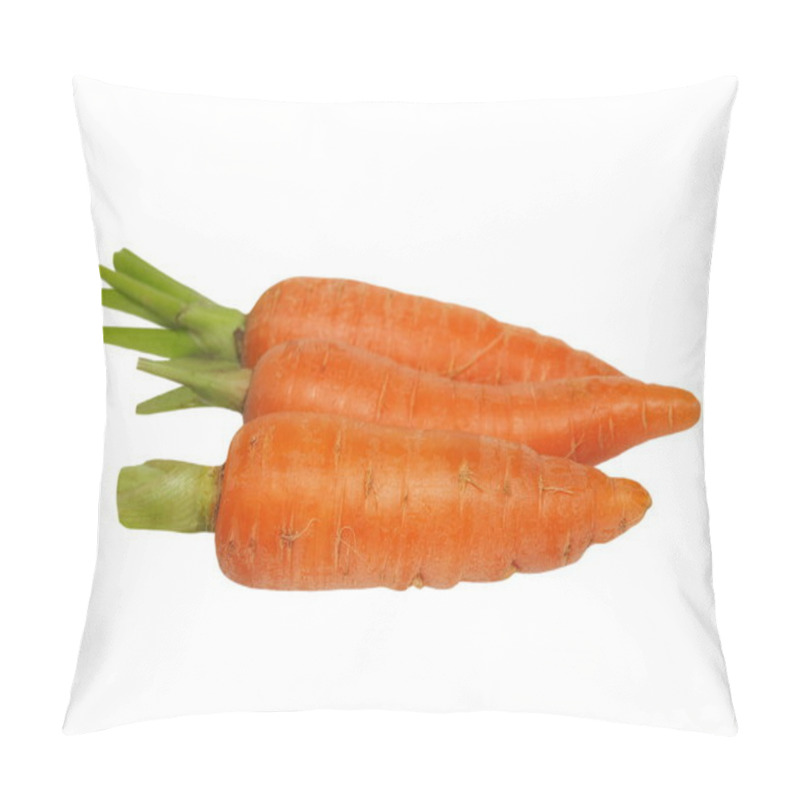 Personality  Fresh Orange Carrots Isolated On White Background, With Clipping Path Pillow Covers