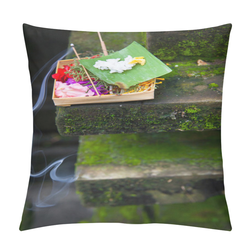 Personality  Box With Traditional Balinese Morning Offerings Or Canang Sari, Ubud, Bali Pillow Covers