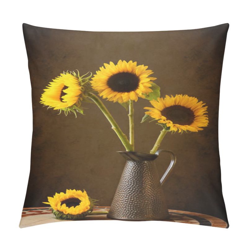 Personality  Sunflowers In Rustic Setting Pillow Covers