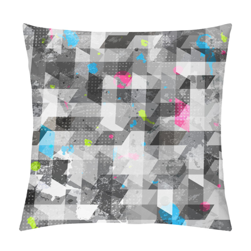 Personality  Grunge Geometric Seamless Texture Pillow Covers