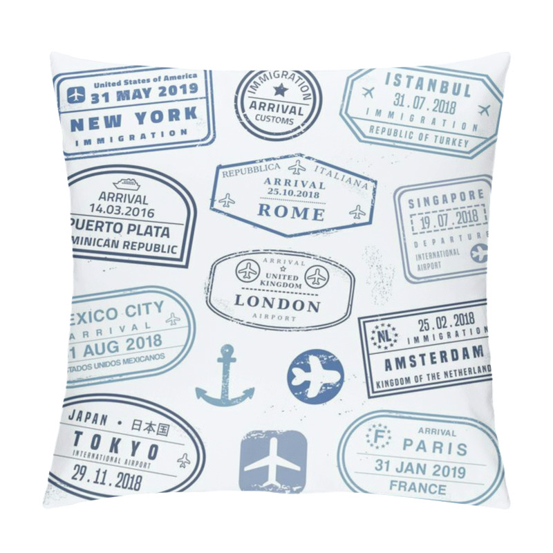 Personality  Novelty Passport Stamps Pillow Covers