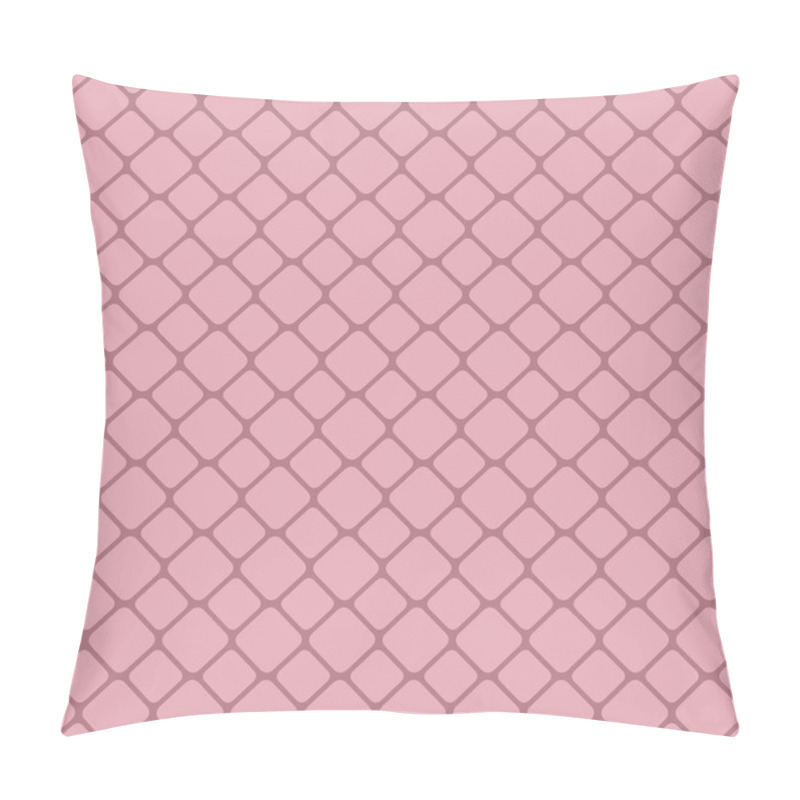 Personality  Pink Seamless Rounded Square Grid Pattern Background Design - Vector Graphic Design Pillow Covers