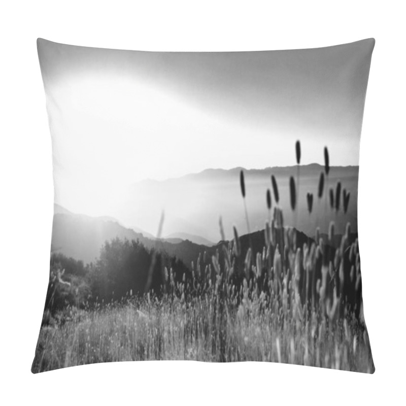 Personality  Bright Field HDR Natural Black And White Background Pillow Covers