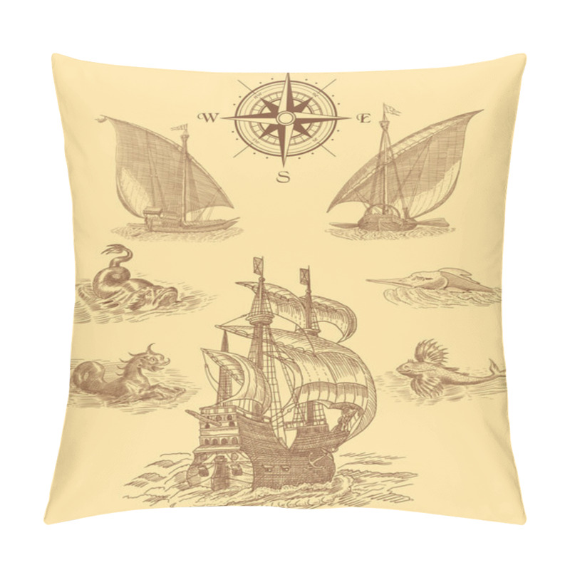 Personality  Pirate Map On Yellow Background Pillow Covers